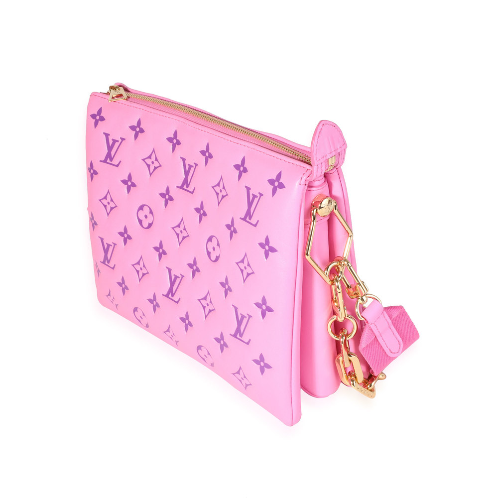 Louis Vuitton Pink & Purple Monogram Embossed Puffy Lambskin Coussin PM - Picture 4 of 8